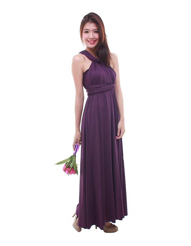 Cherie Convertible Maxi Dress in Velvet Purple